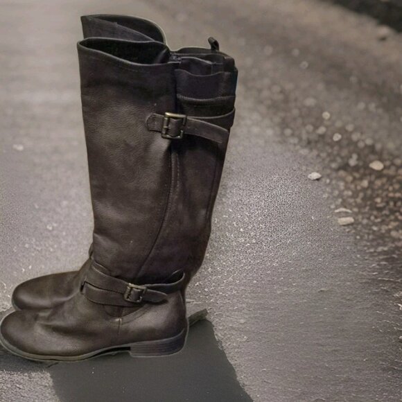 Life Stride Francesca Boot Riding Knee High Adjustable Women's Size 7.5 Wide - Picture 1 of 7
